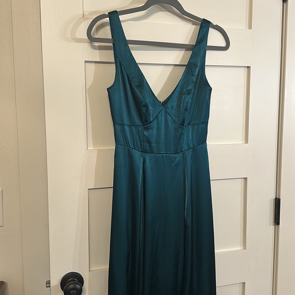 Teal silk bridesmaids dress - Picture 2 of 6